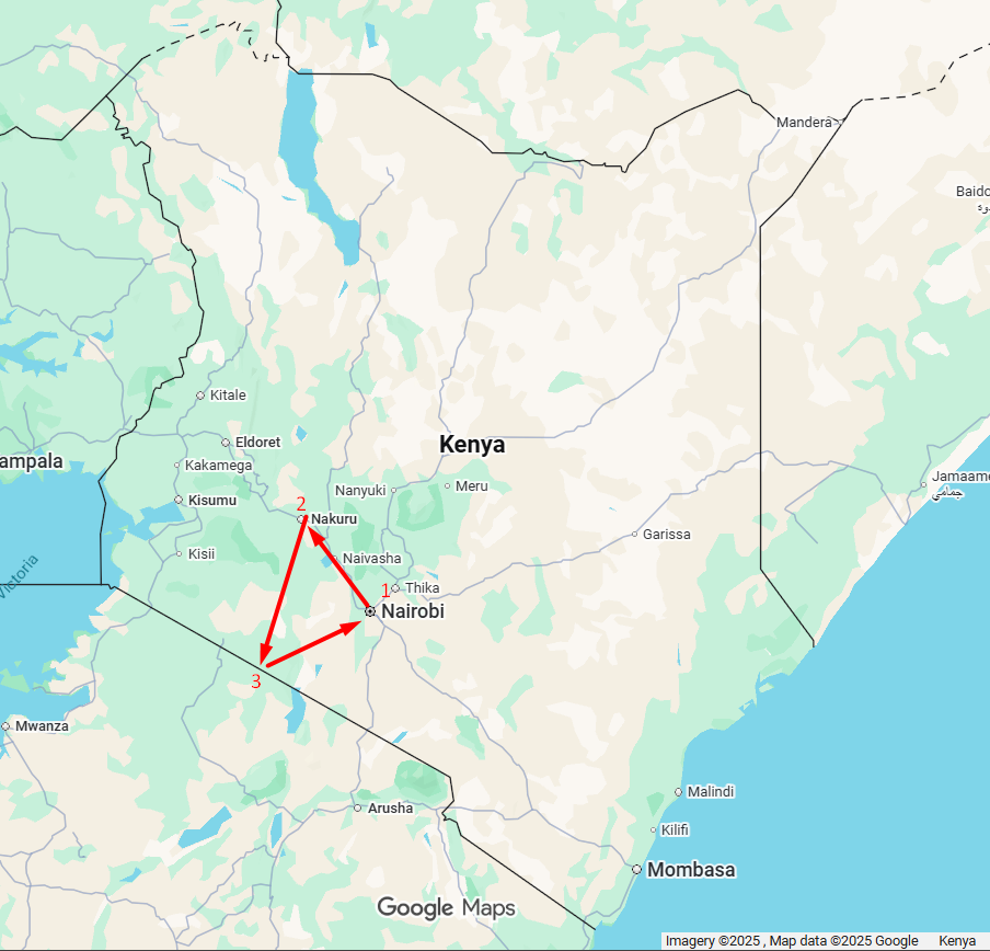Kenya Incentives Tours and Safaris- nakuru trip map