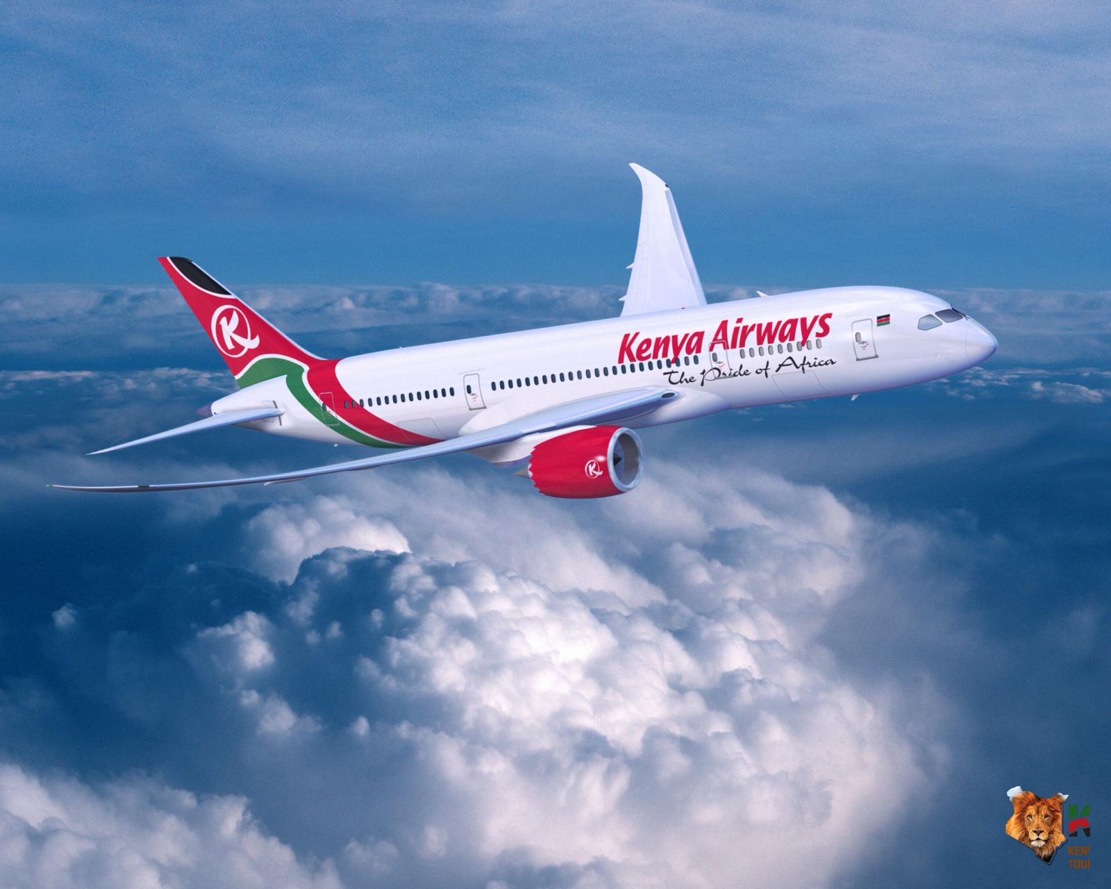 Direct flights from New York to Kenya safari on a Kenya Airways Boeing 787 Dreamliner.